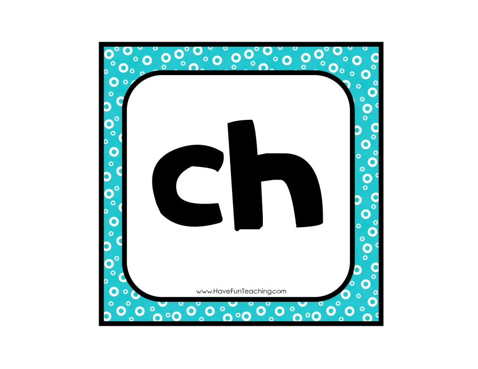 Digraph ch header card: students cut it out and place it down as the sorting heading for ch word cards