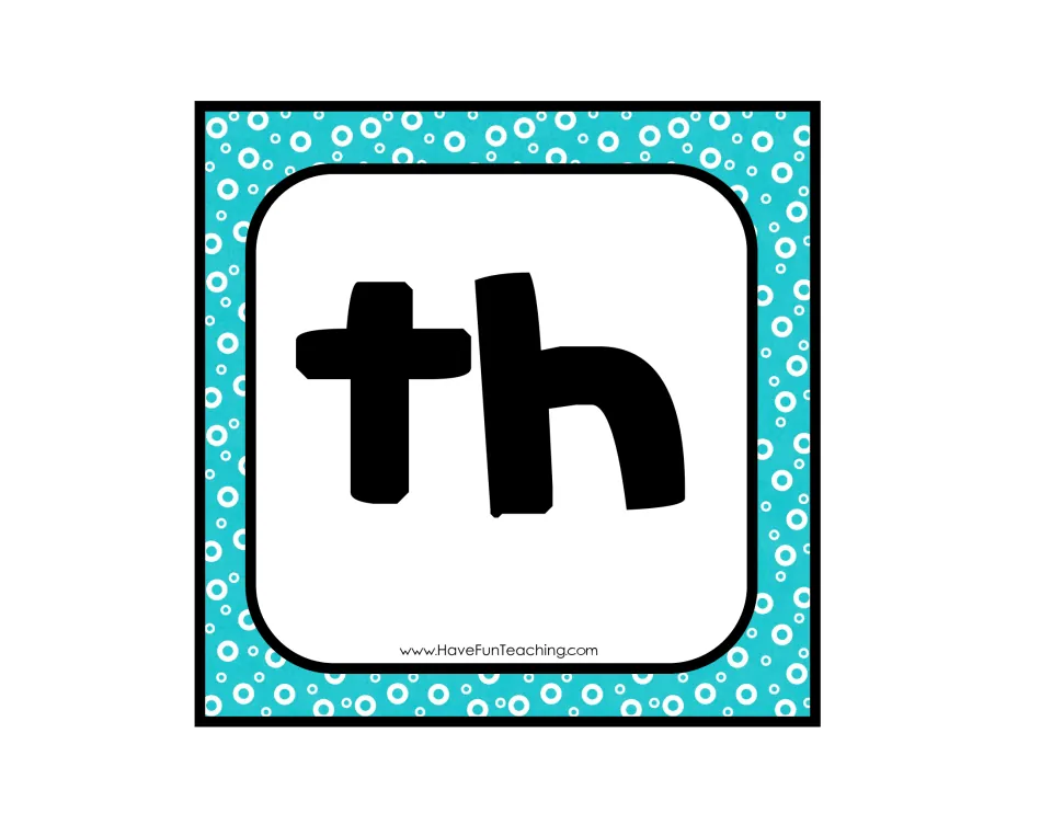Digraph th header card: students cut it out and lay it down to label the th group during the word card sort