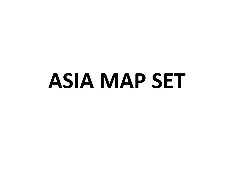 Asia Map Set title page opening the section of blank and river outline maps of Asia included in this resource