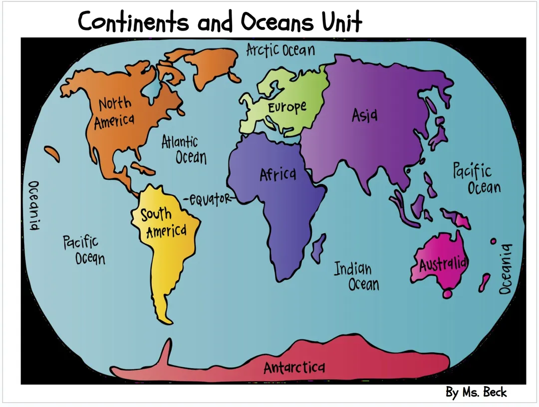Continents and Oceans Map Lesson with Song and Facts – cover