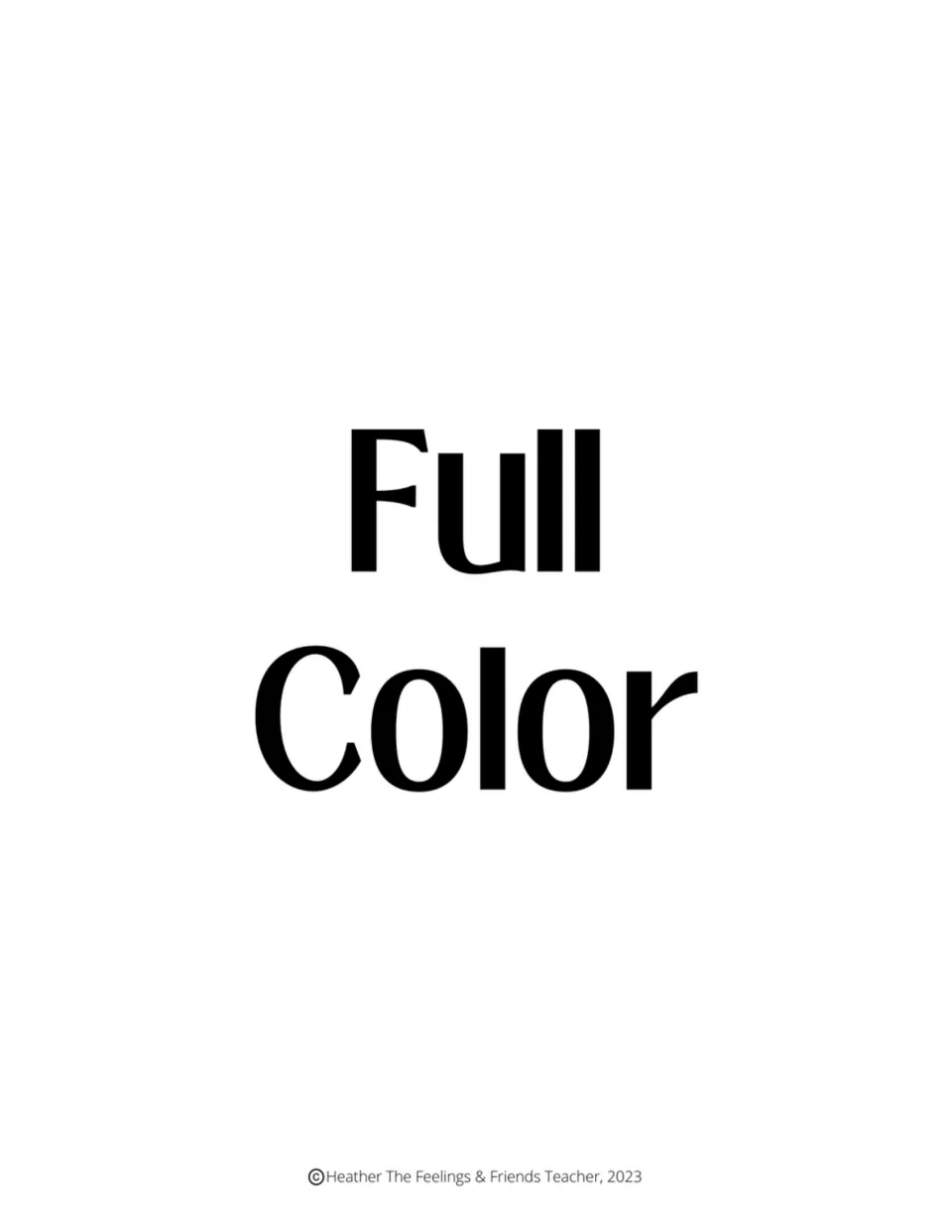 Full Color section title page marking the color version of the coping skill clip cards, with a 2023 copyright line