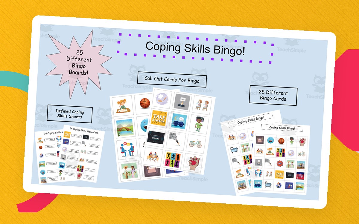 Coping Skills Bingo teaching resource preview