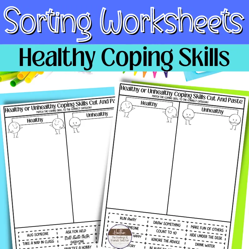 Coping Skills Cut & Paste Sorting Worksheets – cover