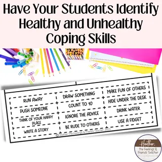 Coping Skills Cut & Paste Sorting Worksheets – sample page 2