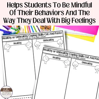 Coping Skills Cut & Paste Sorting Worksheets – sample page 3