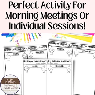 Coping Skills Cut & Paste Sorting Worksheets – sample page 4