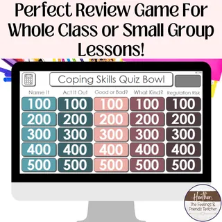 Coping Skills Jeopardy Review Game Show | Coping Skills Lesson – sample page 2
