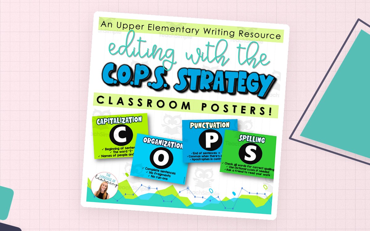 COPS Editing Strategy | Class Posters for The Writing Process teaching resource preview