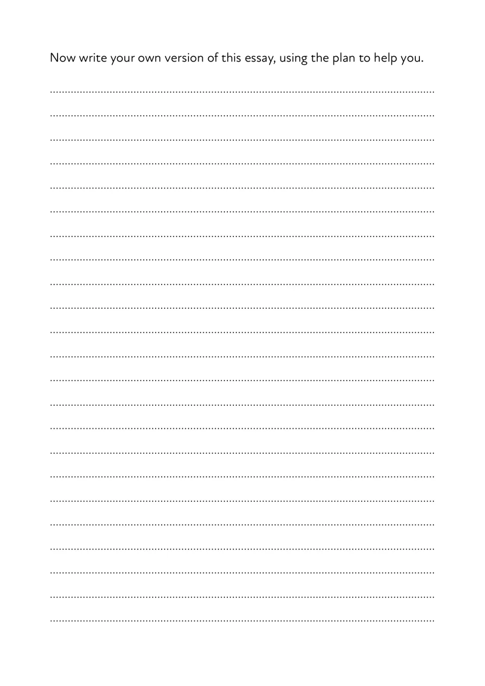 Writing task: students write their own version of the media panic essay, using the paragraph plan to help them