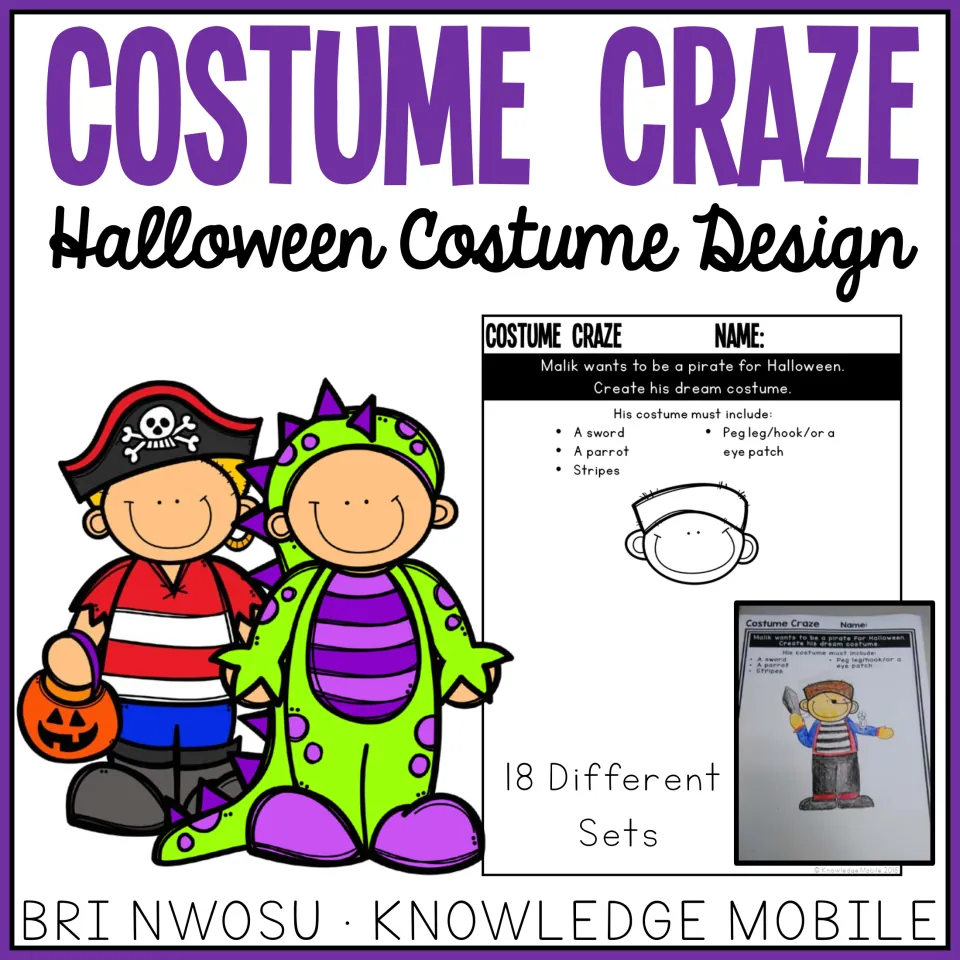 Costume Craze: Halloween Costume Design cover advertising 18 sets and showing a completed pirate costume