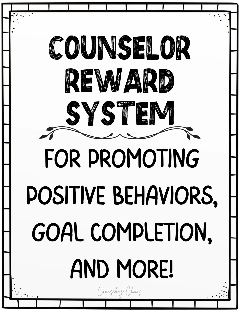Reward system cover stating its purpose: promoting positive behaviors, goal completion, and more