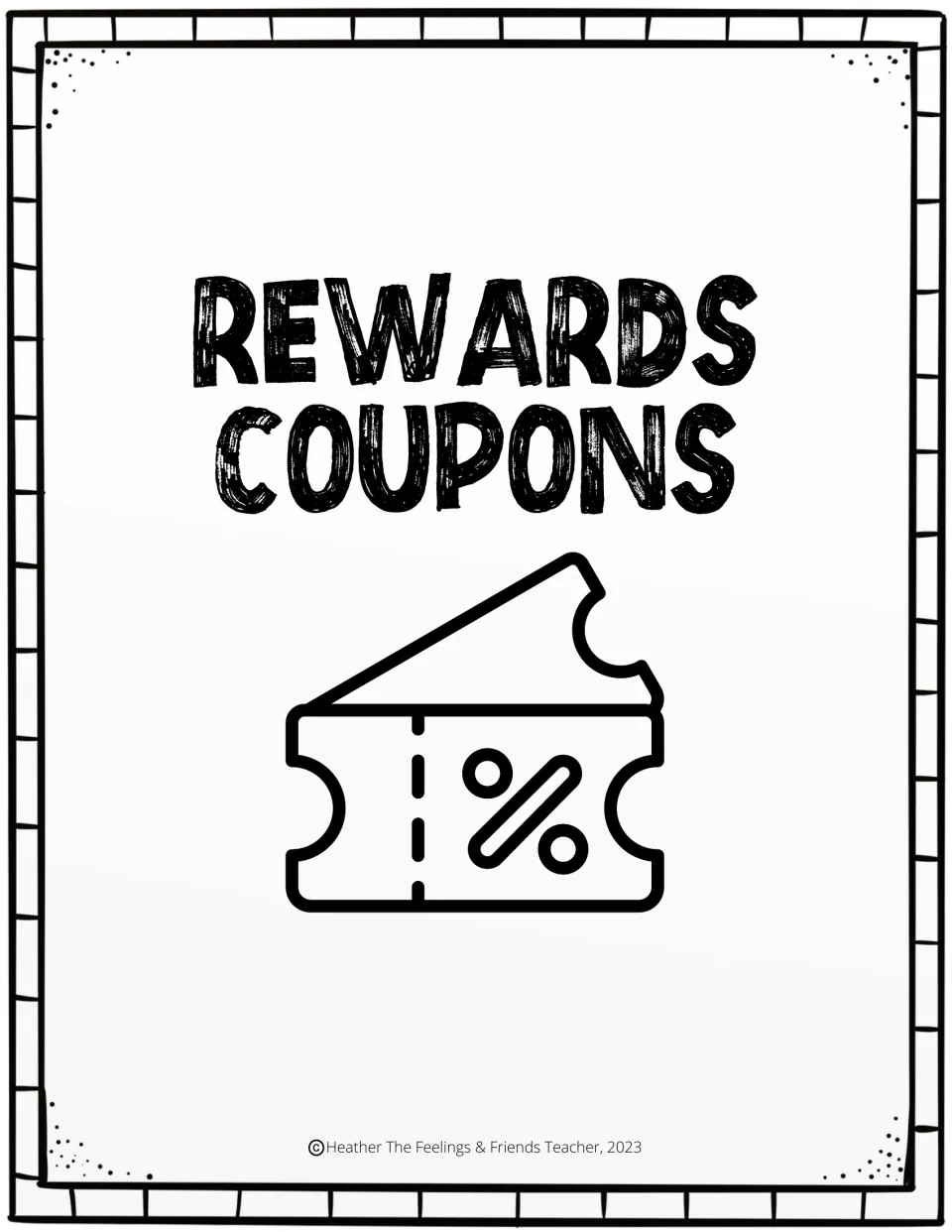 Reward coupon section cover labeled Rewards Coupons, introducing the system's printable reward coupons