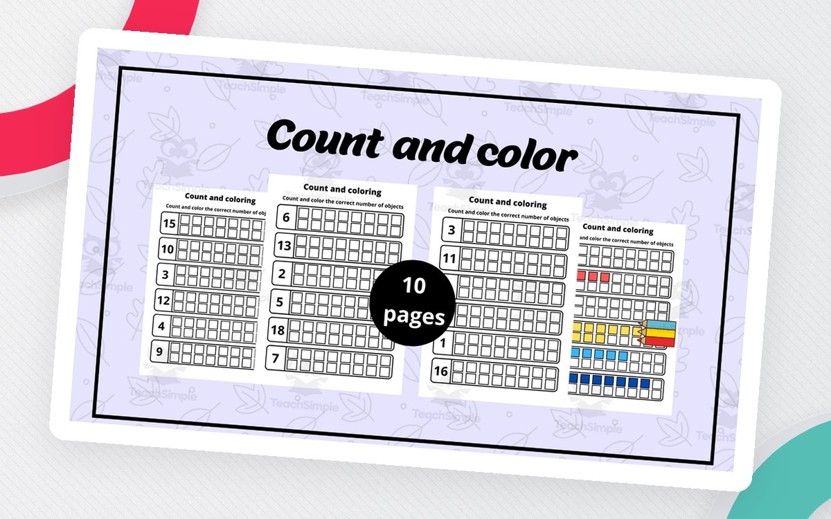 Count And Color 1-20 Worksheet. preview