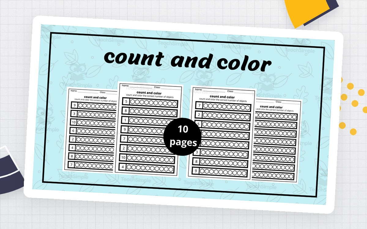 Count and Color Worksheets – Numbers 1–10 preview