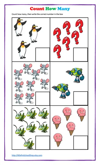 Count How Many Worksheet – sample page 2