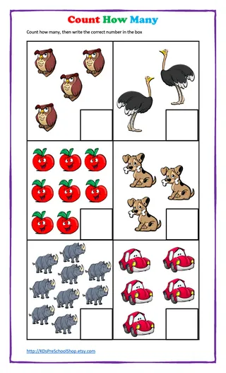 Count How Many Worksheet – sample page 3