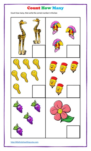 Count How Many Worksheet – sample page 4