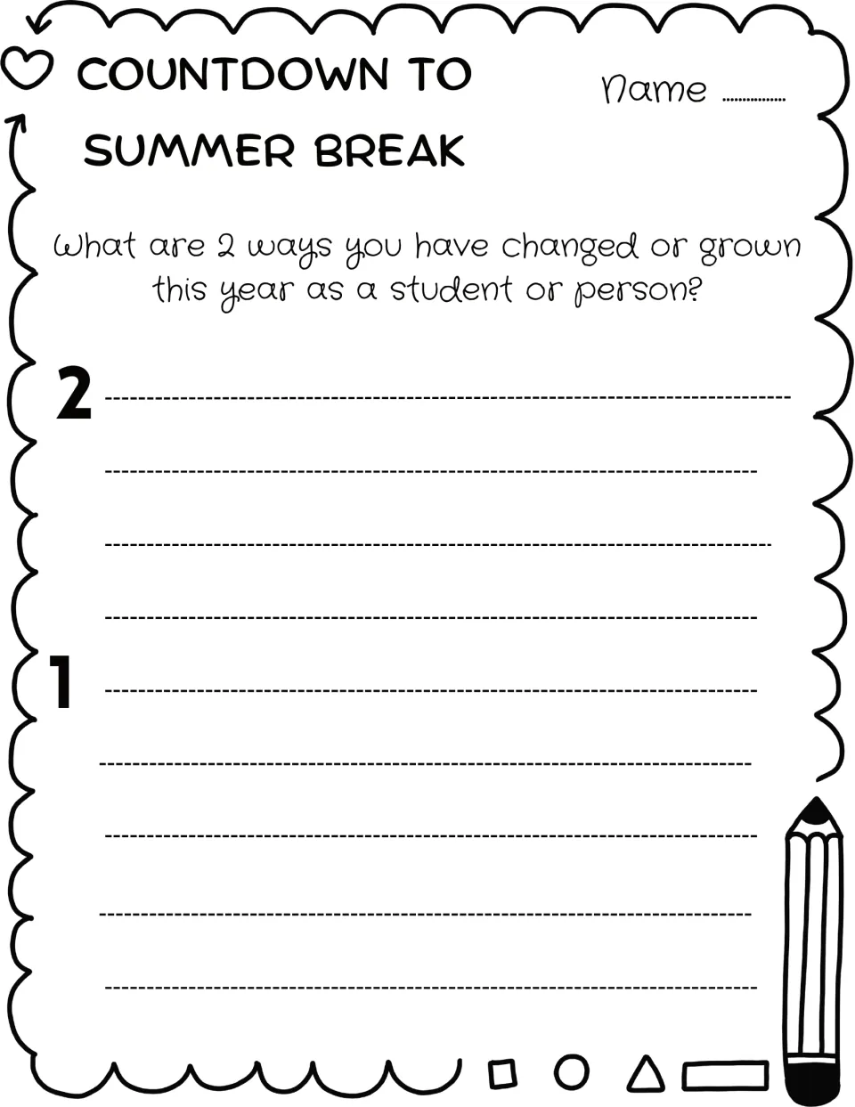 Day 2 personal growth prompt: students explain 2 ways they changed or grew this year as a student or as a person