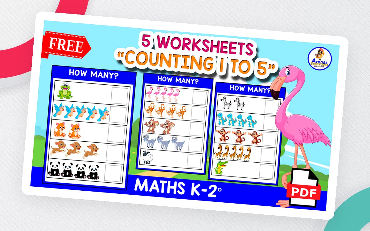 Numbers 1–5 Counting Worksheets for Pre-K and Kindergarten preview: 1 title page