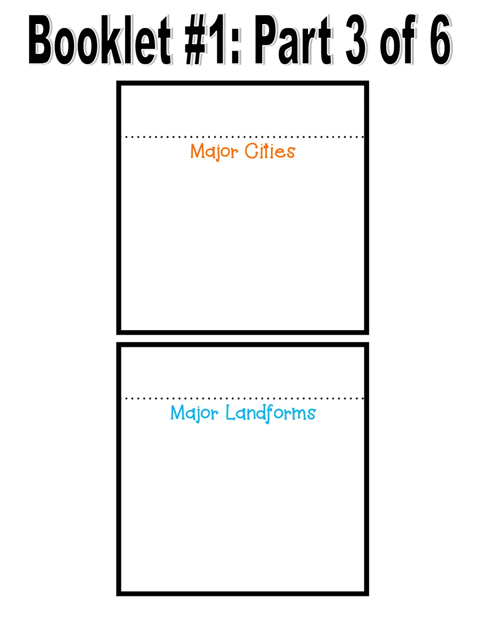 Geography booklet part 3 of 6: Major Cities and Major Landforms pages for research about the Philippines