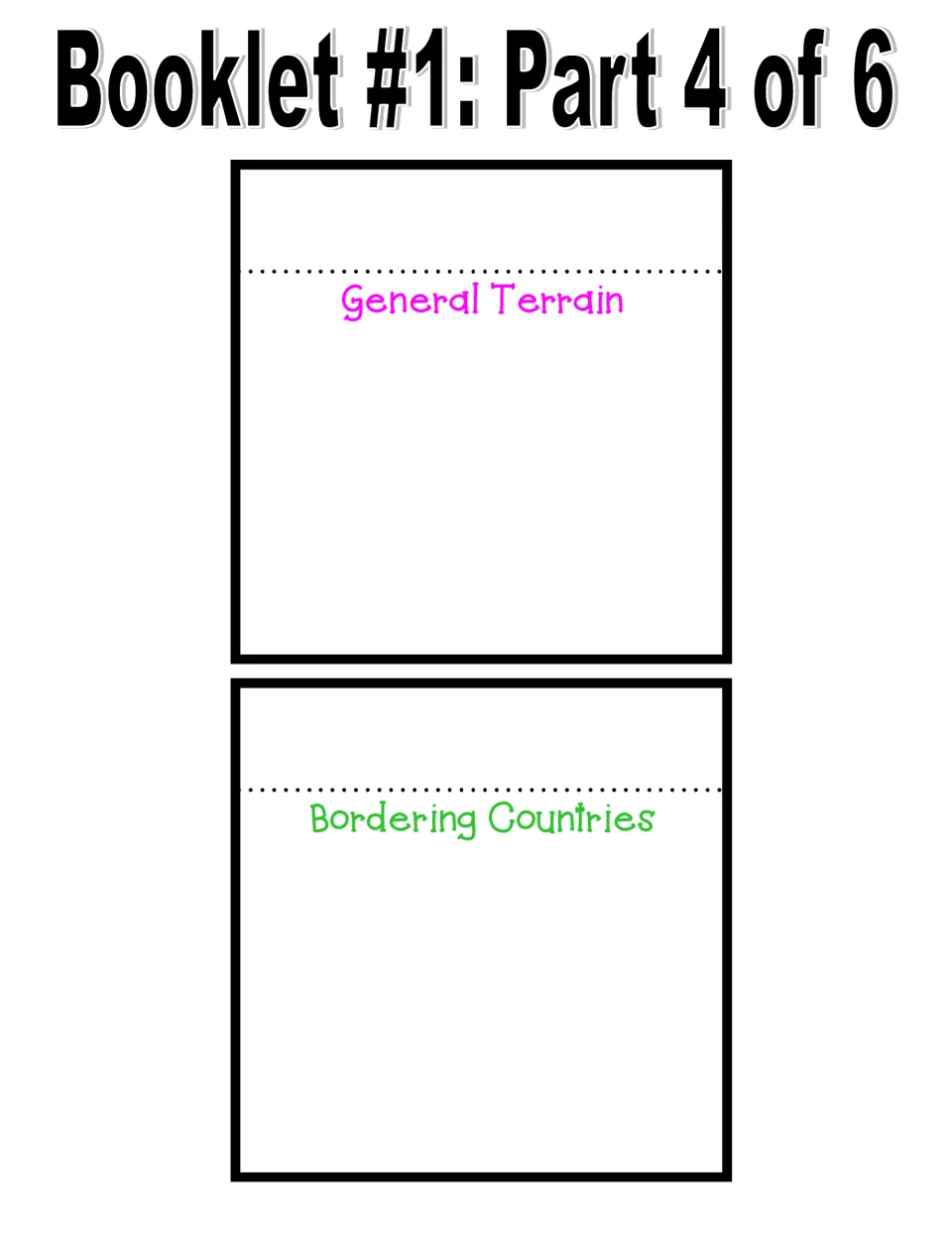 Geography booklet part 4 of 6: General Terrain and Bordering Countries pages for Philippines research