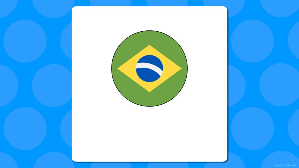 Country flag slide: a green flag with a yellow diamond and blue globe, unlabeled, for students to name the country