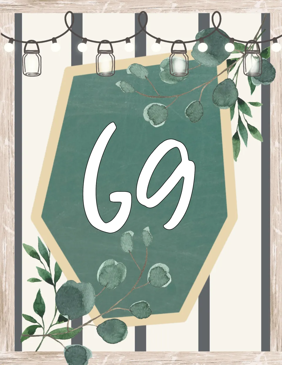 Alphabet display poster for farmhouse classroom decor showing uppercase G and lowercase g together.