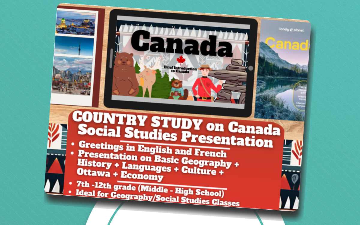Country Study on Canada Presentation - Geography and Social Studies preview
