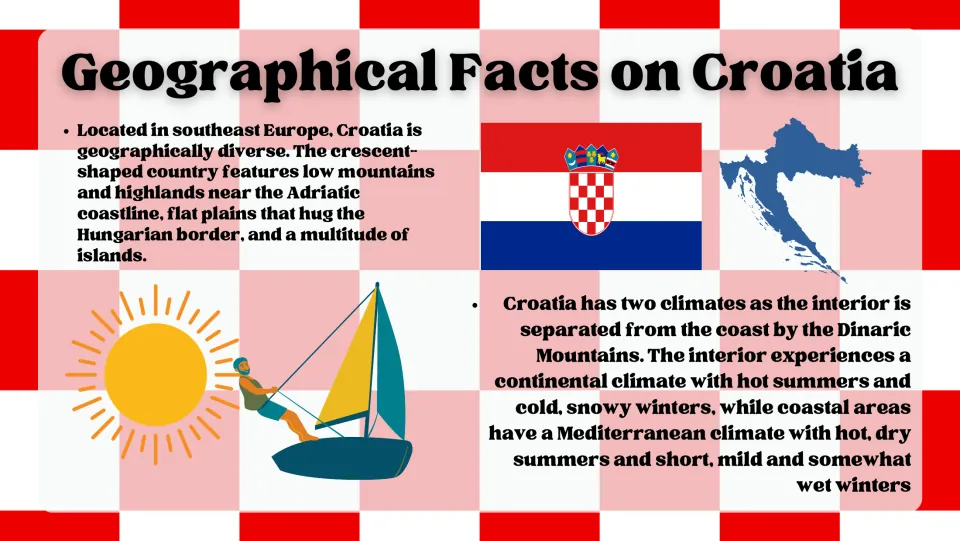 Geographical Facts on Croatia: landforms and how the Dinaric Mountains split continental and Mediterranean climates