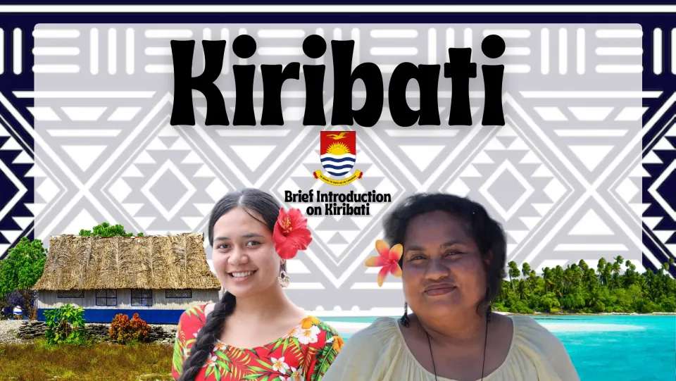 Cover of the Kiribati country-study presentation, titled 'Kiribati' with 'Brief Introduction on Kiribati'