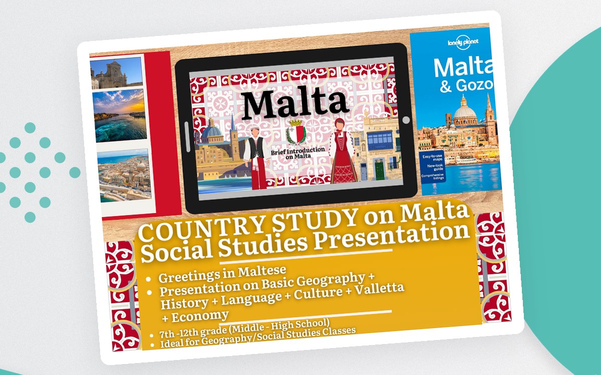 Country Study Presentation - Malta - South Europe teaching resource preview
