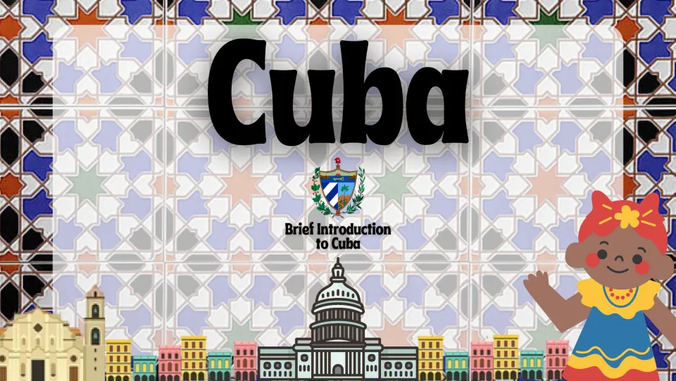 Country study cover introducing Cuba, with the subtitle 'Brief Introduction to Cuba' and its coat of arms