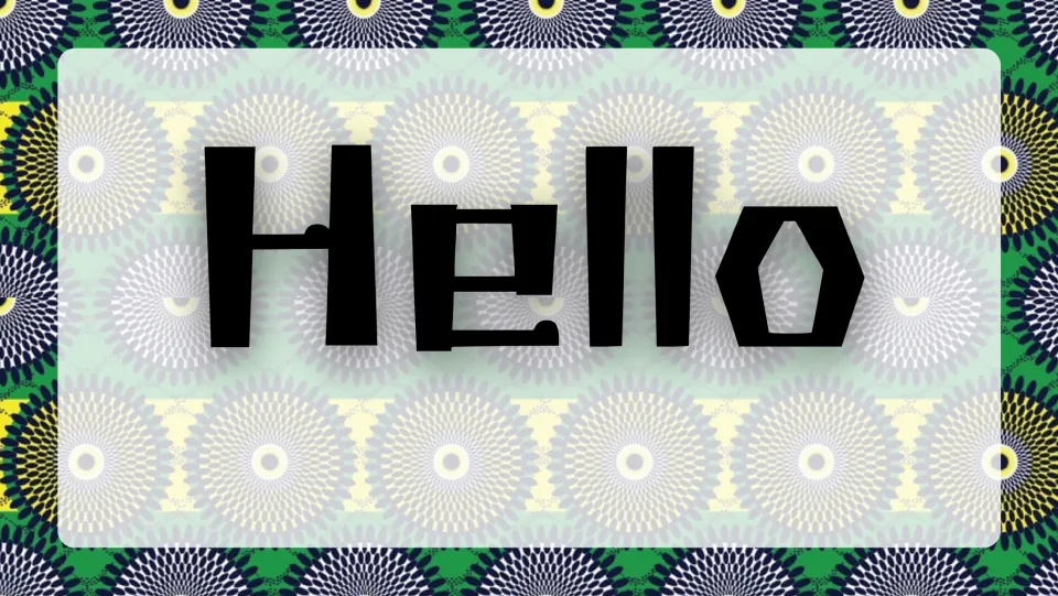 Opening greeting slide displaying the word “Hello” as the introduction to the Liberia country study