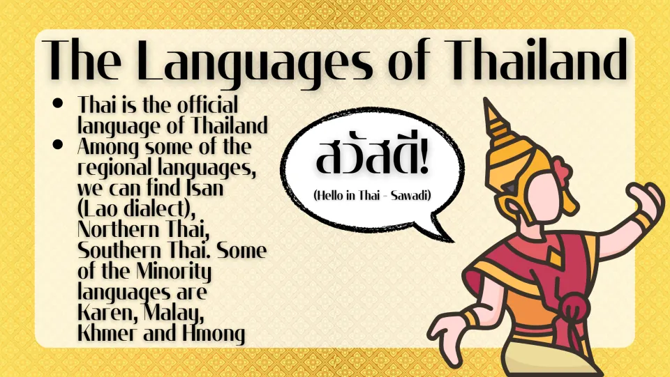 The Languages of Thailand: Thai as official language, regional Isan, Northern and Southern Thai, and minority languages