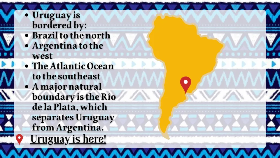 Location slide identifying Uruguay near Brazil, Argentina, the Atlantic Ocean, and the Río de la Plata