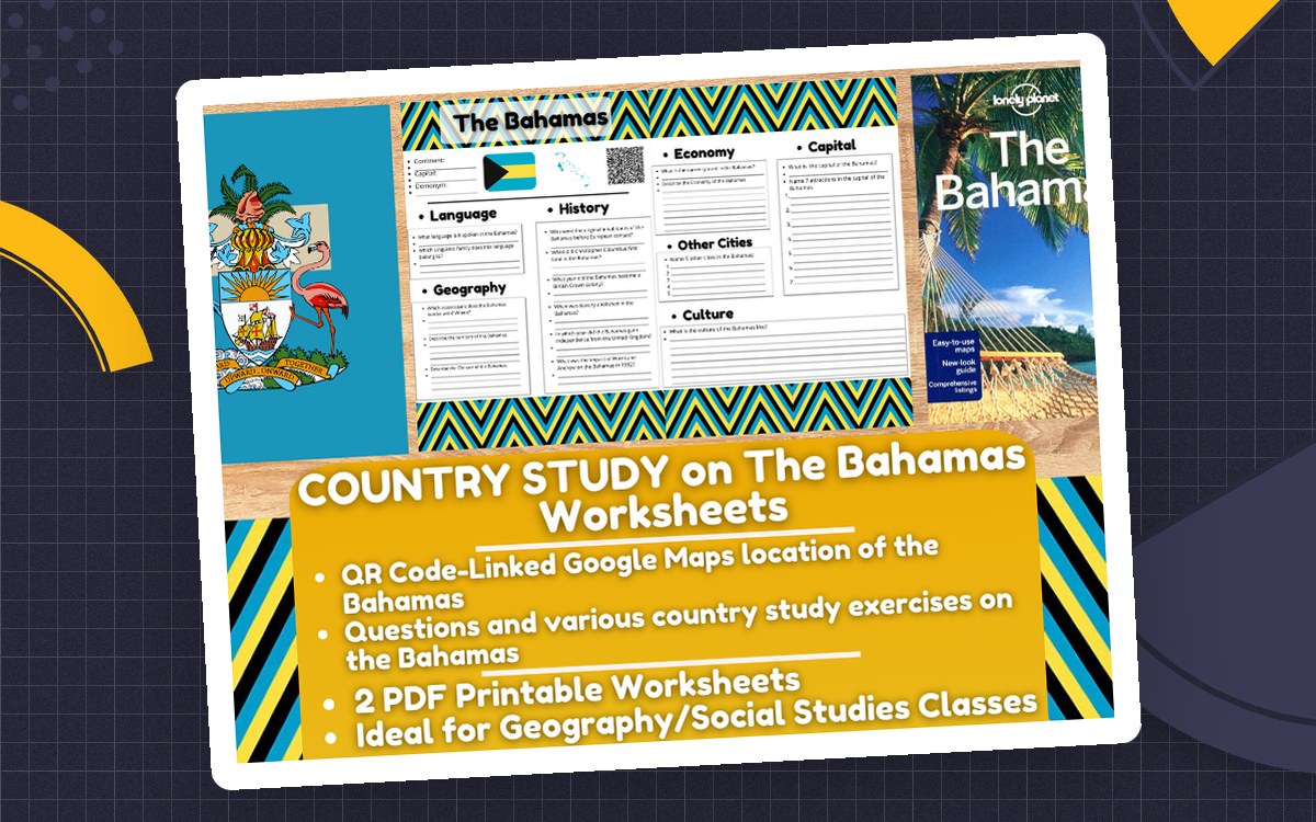 Country Study Worksheets on the Bahamas - North America - Caribbeans preview