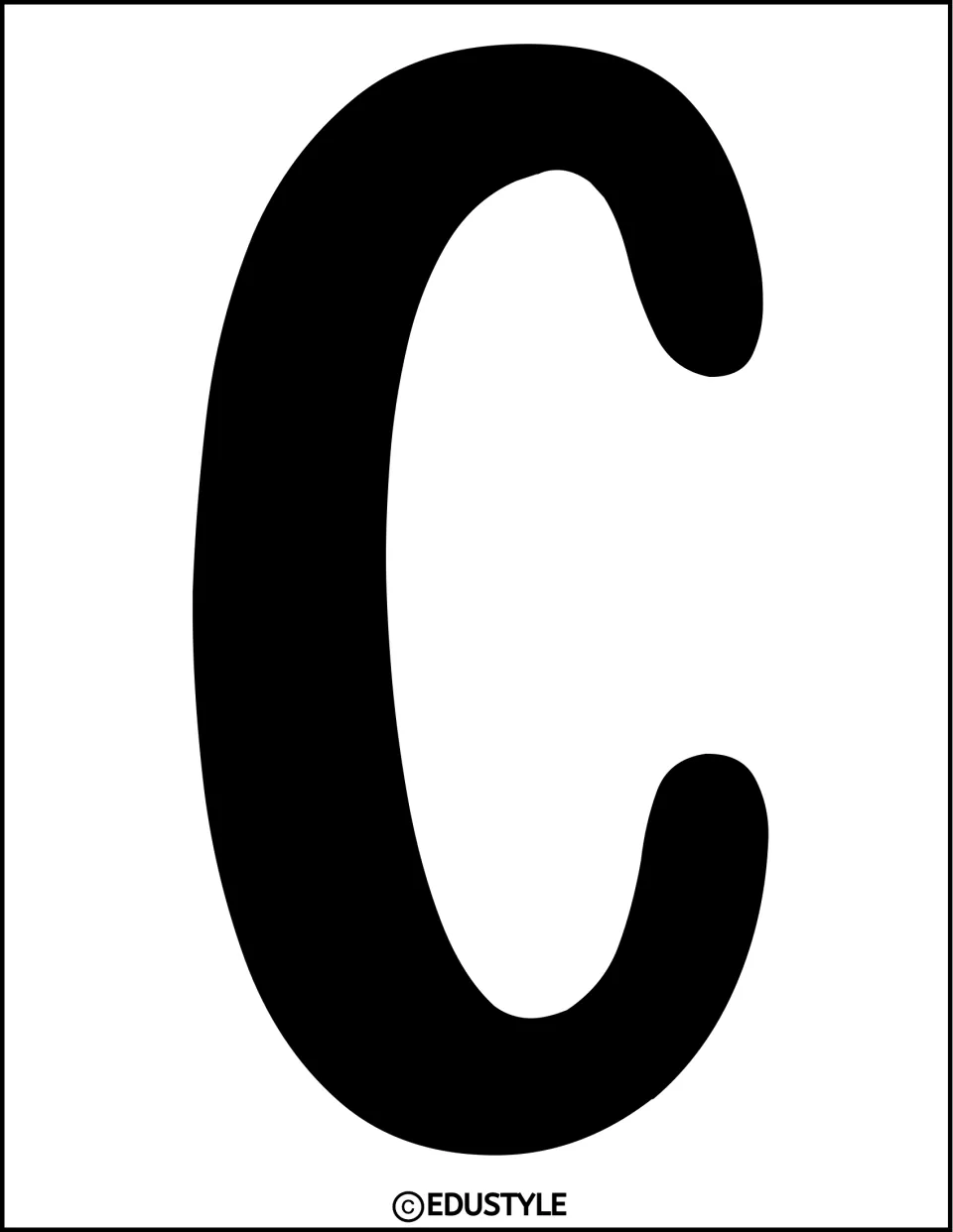 Black uppercase C, an individual title letter for the Christmas bulletin board and door decor display
