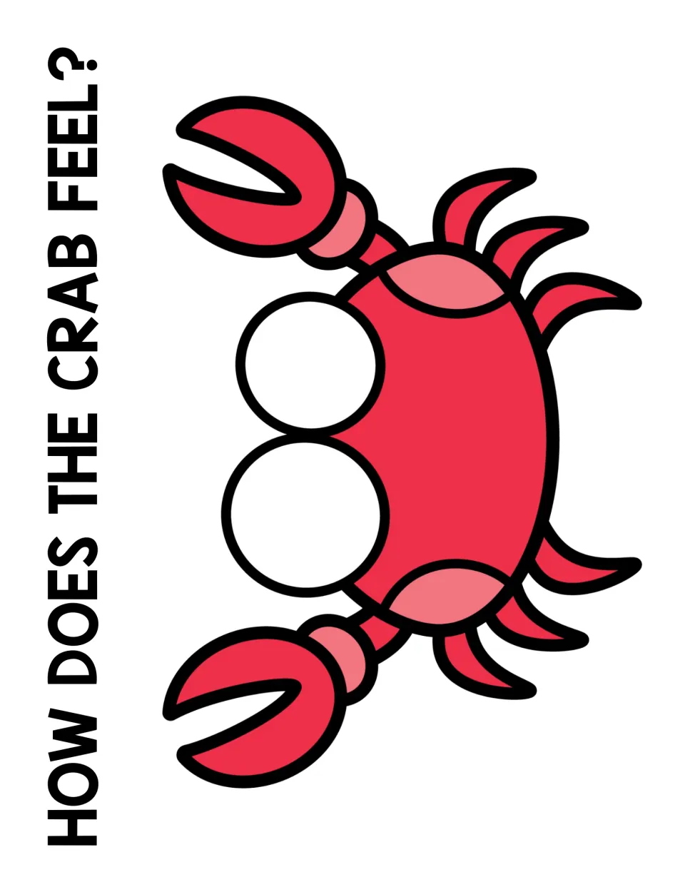 Second feelings mat: the crab has two blank white eyes and no mouth so children can add pupils, brows and a mouth