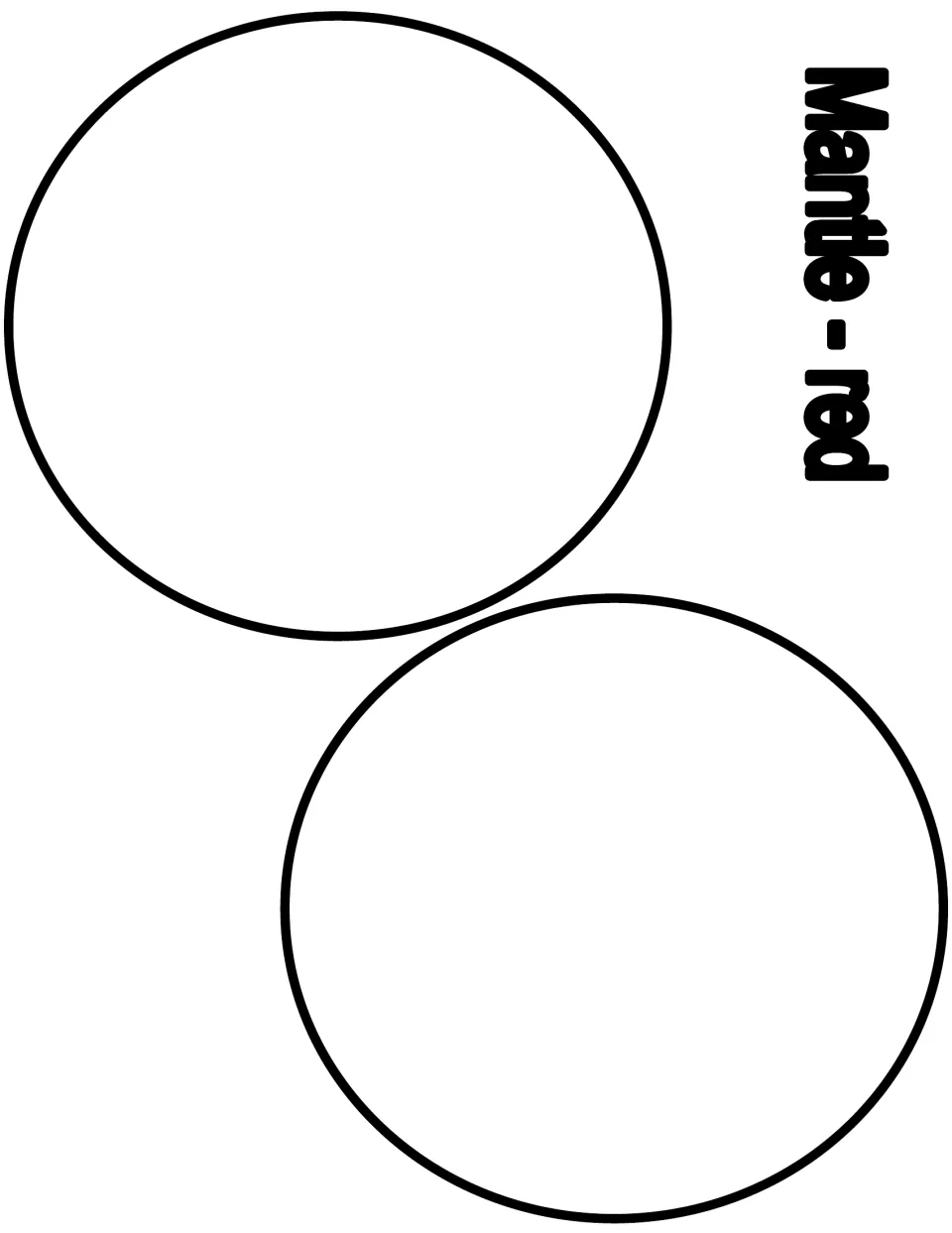 Mantle template sheet for the Earth layers craft, with two large circles and the heading “Mantle - red”