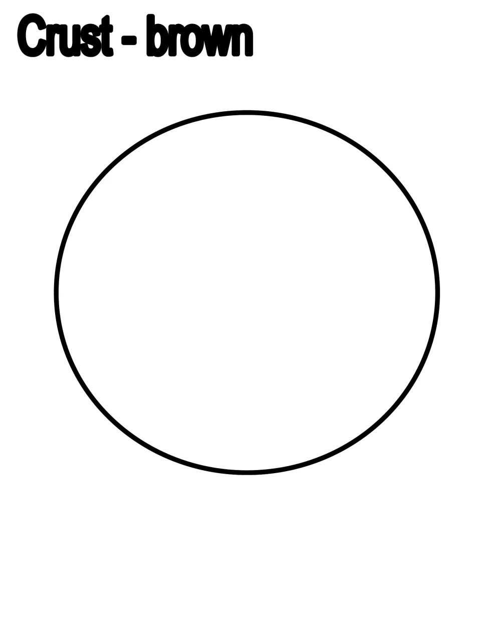 Crust template sheet for the Earth layers craft, with one large circle and the heading “Crust - brown”