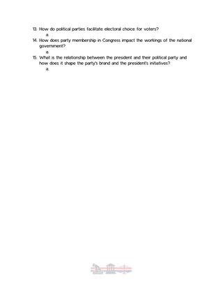 Crash Course Government Episode Worksheet | 40 - Political Parties – preview