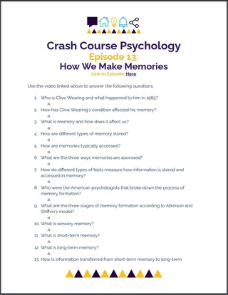 Crash Course Psychology #13: How We Make Memories – cover