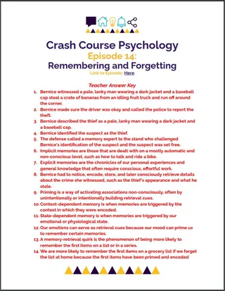 Crash Course Psychology #14: Remembering and Forgetting – sample page 3