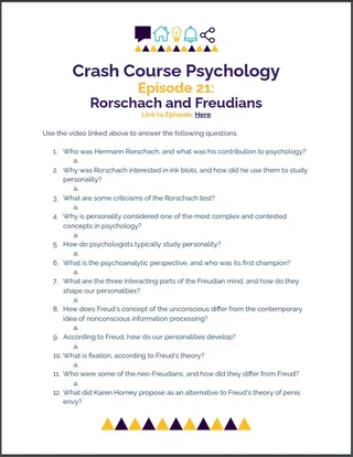 Crash Course Psychology #21: Rorschach and Freudians – cover
