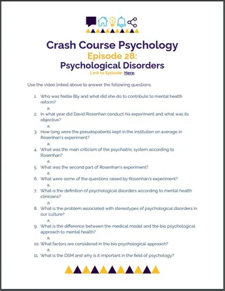 Crash Course Psychology #28 – Psychological Disorders – cover