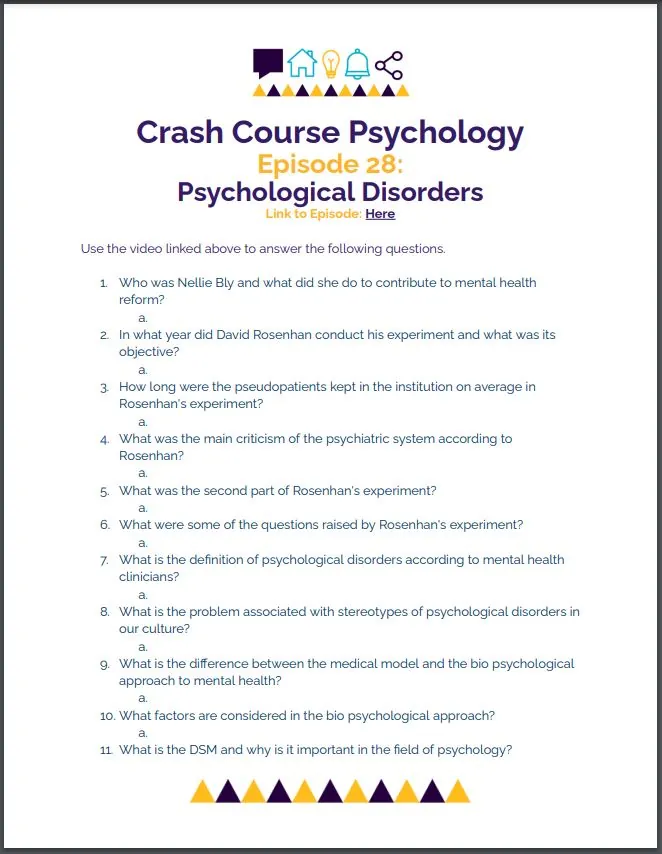 Crash Course Psychology #28 – Psychological Disorders – cover