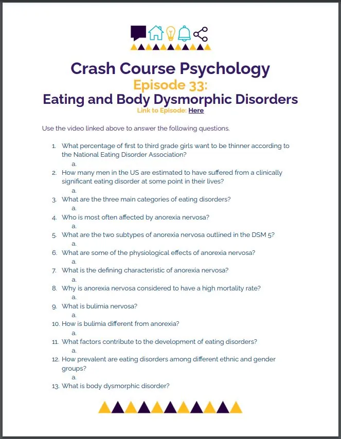 Crash Course Psychology #33: Eating and Body Dysmorphic Disorders – cover
