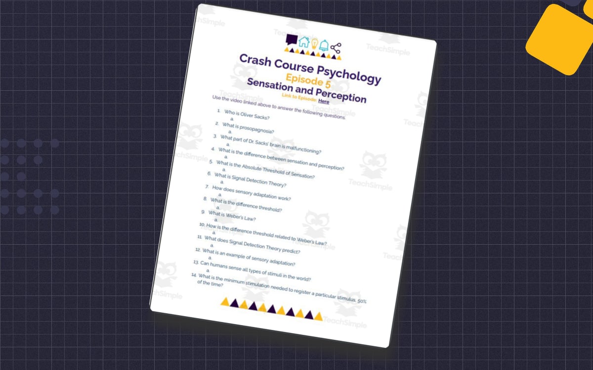 Crash Course Psychology #5: Sensation & Perception preview: Blank student question sheet (.docx)