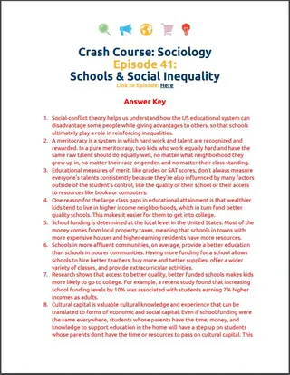 Crash Course Sociology #41: Schools & Social Inequality Worksheet – sample page 3