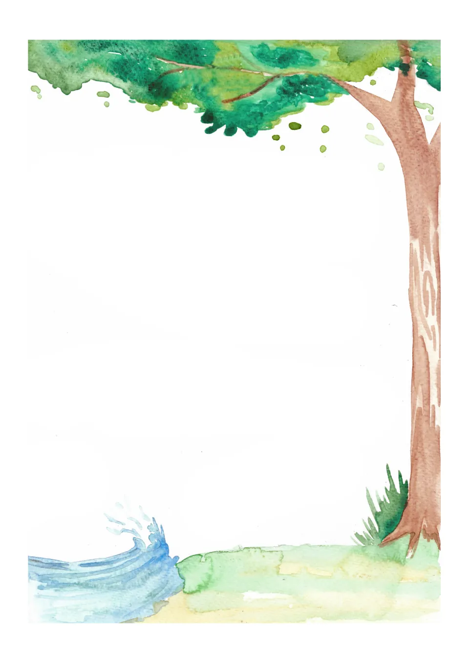 Text-free creation journal page for a verse, prayer, or drawings of plants and creatures in God's garden